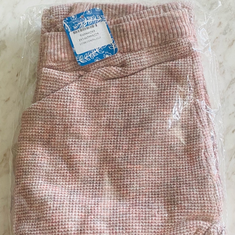 NWT Free People Think Thermal Knit Leggings -Pink - Picture 5 of 5